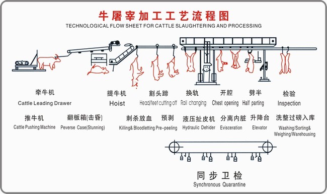 牛屠宰加工工艺流程图