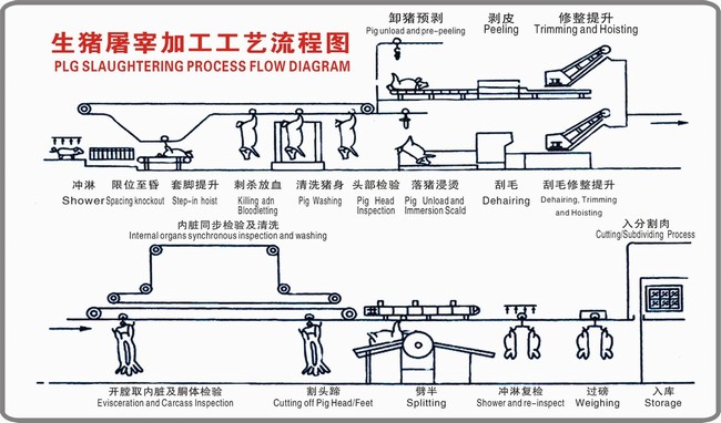 生猪屠宰加工工艺流程图